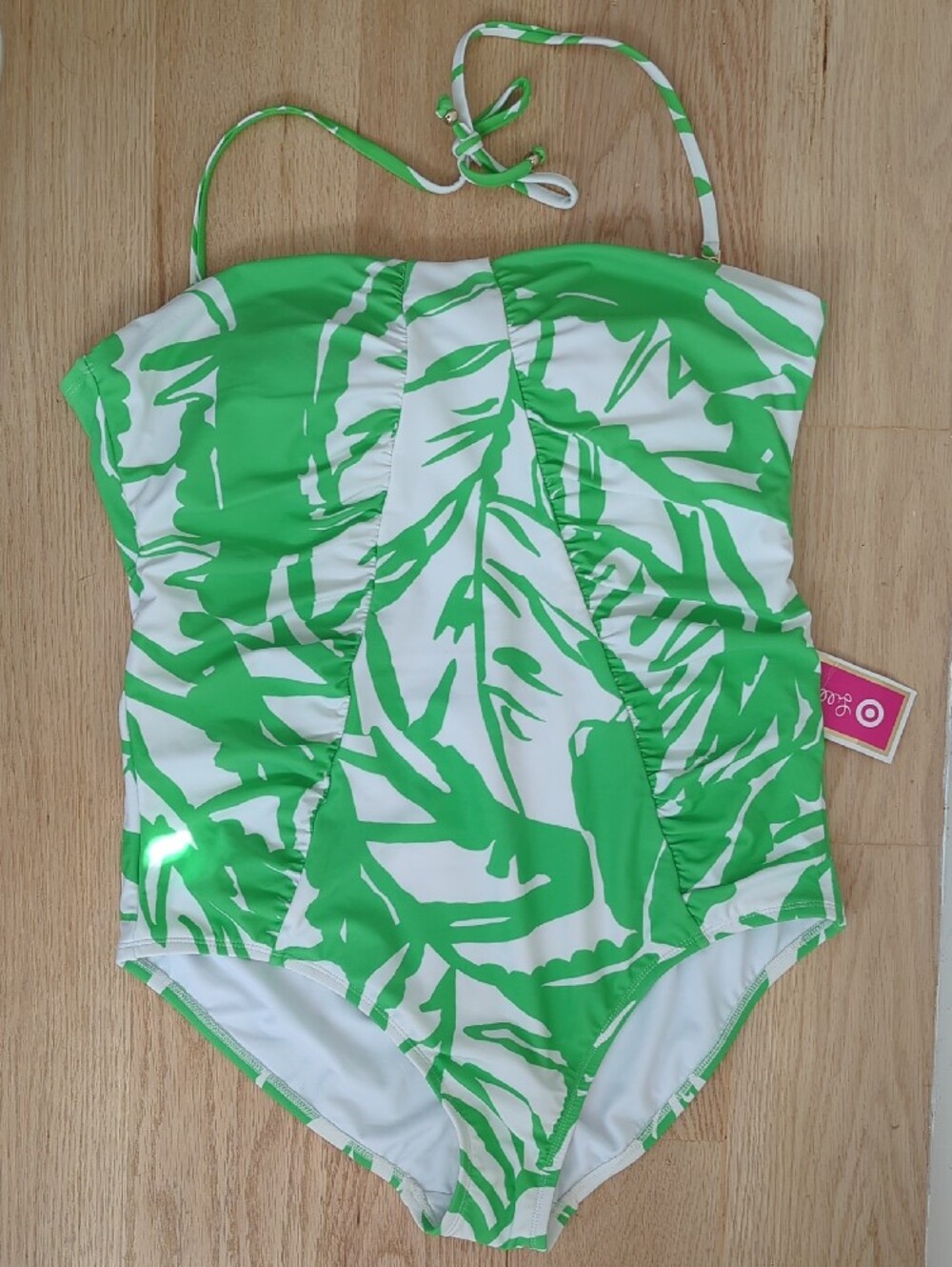 NWT Lilly Pulitzer For Target Bright Green & White Tropical One-Piece Swimsuit - Picture 5 of 6
